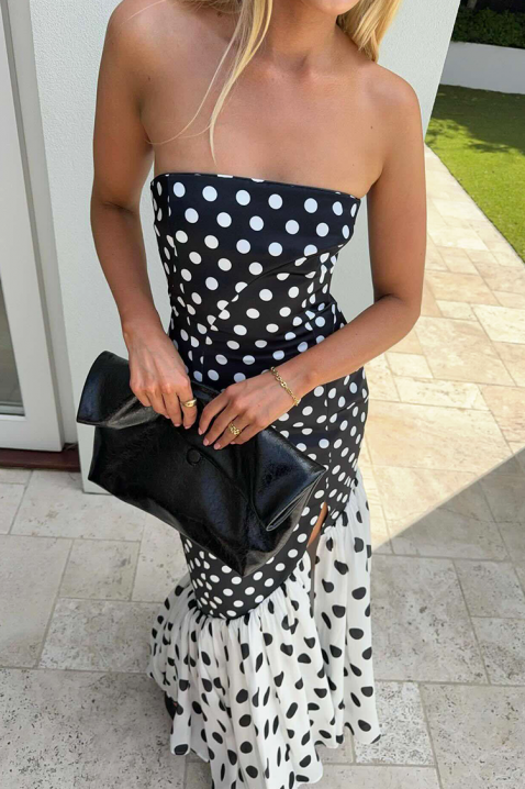 Sukienka GLOZEFINA, Kolor : czarny z białym, IVET.PL - Modna odzież