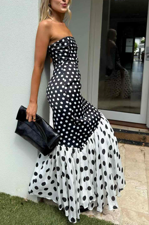 Sukienka GLOZEFINA, Kolor : czarny z białym, IVET.PL - Modna odzież