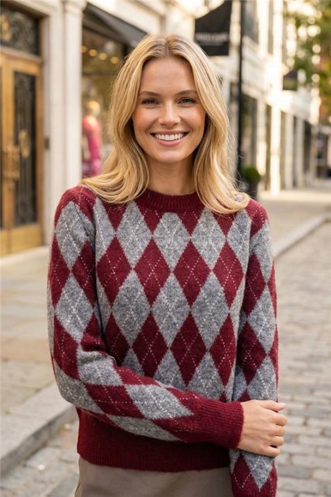 Sweter KELZORNA RED, Kolor : czerwony, IVET.PL - Modna odzież