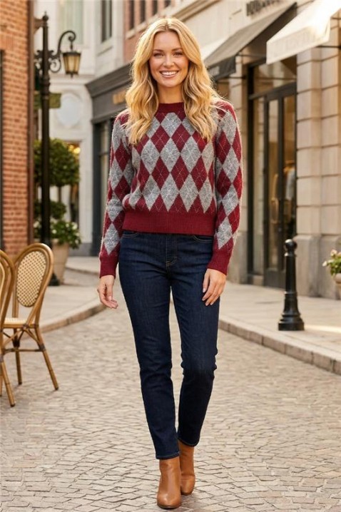 Sweter KELZORNA RED, Kolor : czerwony, IVET.PL - Modna odzież