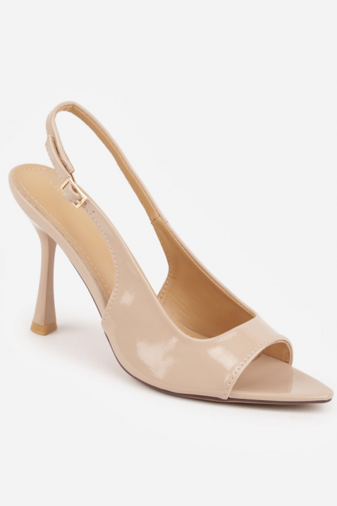 Sandały na obcasie ZABROLDA BEIGE, Kolor :  beżowy, IVET.PL - Modna odzież