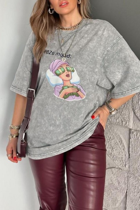 Koszulka OVELANZA GREY, Kolor : szary, IVET.PL - Modna odzież