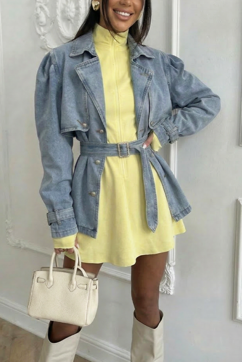 Trencz ZENDALINA, Kolor : chabrowy, IVET.PL - Modna odzież