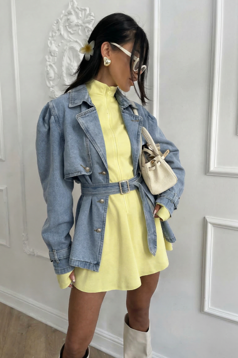 Trencz ZENDALINA, Kolor : chabrowy, IVET.PL - Modna odzież