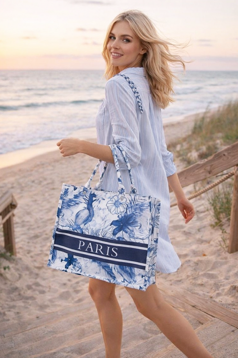 Torba plażowa LUXERIA BLUE, Kolor : chabrowy, IVET.PL - Modna odzież