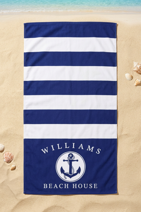 Ręcznik plażowy LINZIONA, Kolor : chabrowy, IVET.PL - Modna odzież