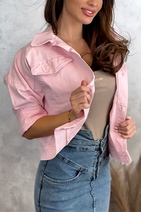 Kurtka jeansowa MOLDENZA PINK, Kolor : różowy, IVET.PL - Modna odzież