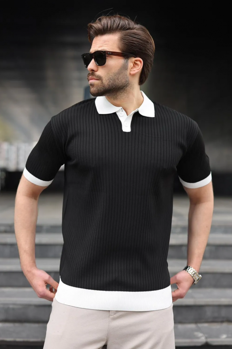 Polo męskie RONELMO BLACK, Kolor : czarny, IVET.PL - Modna odzież