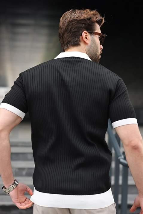 Polo męskie RONELMO BLACK, Kolor : czarny, IVET.PL - Modna odzież