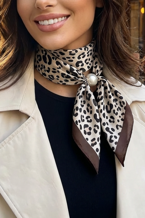 Apaszka LEOMILZA, Kolor : brązowy, IVET.PL - Modna odzież