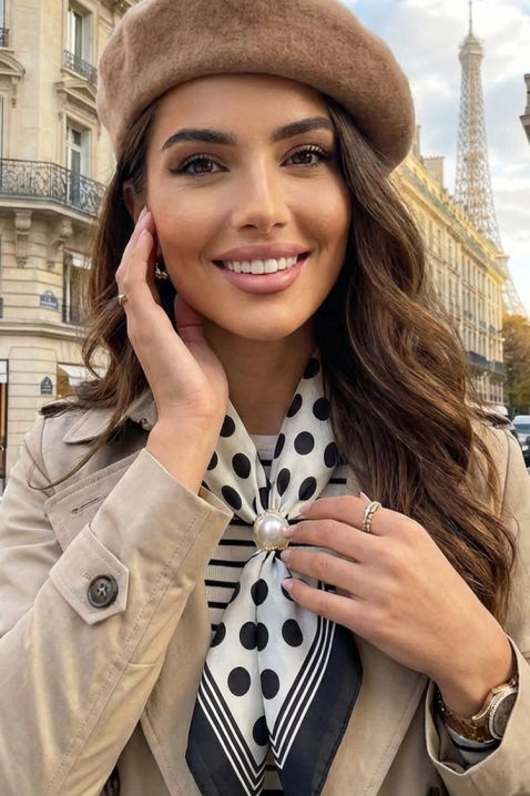 Apaszka FOLINZA, Kolor : czarny z białym, IVET.PL - Modna odzież