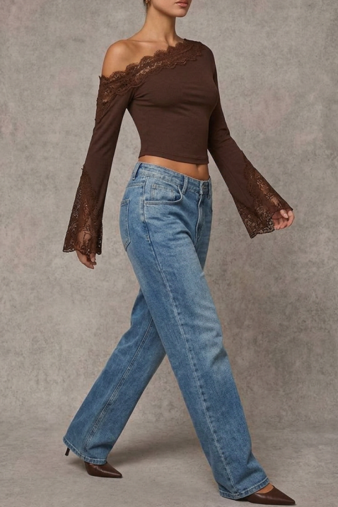 Bluzka ZAROLIA BROWN, Kolor : brązowy, IVET.PL - Modna odzież