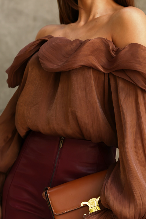 Bluzka CLAMOLZA, Kolor : jasnobrązowy, IVET.PL - Modna odzież