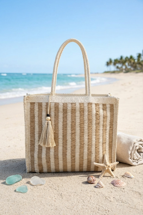 Torba plażowa VLONDILA ECRU, Kolor : ecru, IVET.PL - Modna odzież