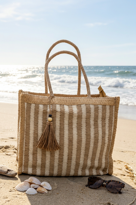 Torba plażowa VLONDILA BEIGE, Kolor :  beżowy, IVET.PL - Modna odzież