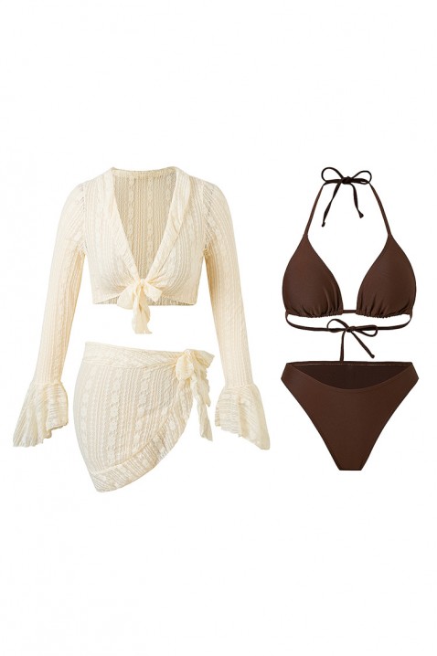 Komplet plażowy KROMELJA, Kolor : brązowy, IVET.PL - Modna odzież