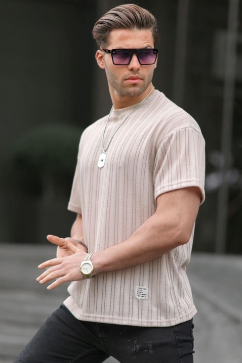 Koszulka LODELZO BEIGE, Kolor :  beżowy, IVET.PL - Modna odzież