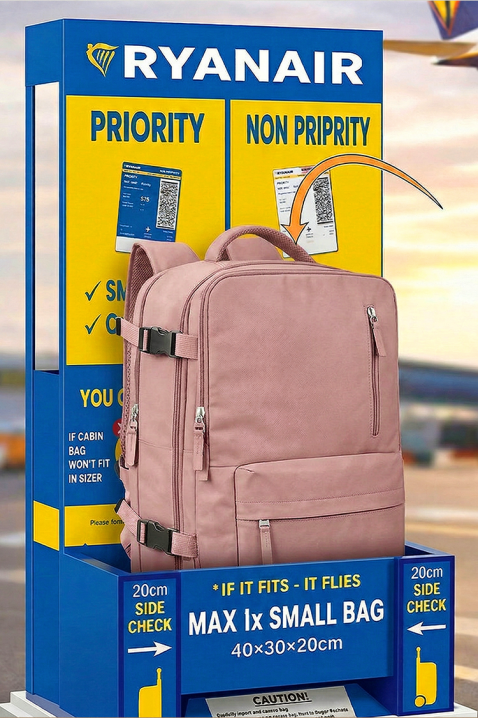 Plecak kabinowy RAYANAIR ROLNEZA PUDRA, Kolor : pudrowy róż, IVET.PL - Modna odzież