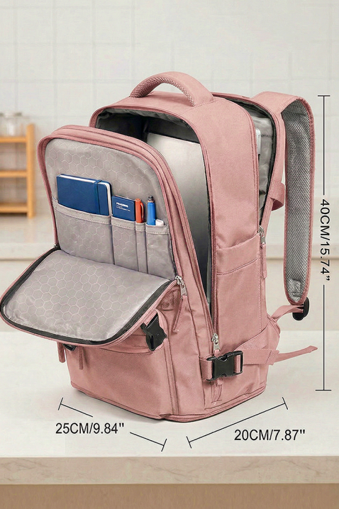 Plecak kabinowy RAYANAIR ROLNEZA PUDRA, Kolor : pudrowy róż, IVET.PL - Modna odzież