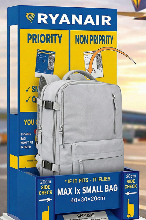 Plecak kabinowy ROLNEZA GREY – zgodny z wymogami Ryanair/Wizz Air, Kolor : szary, IVET.PL - Modna odzież