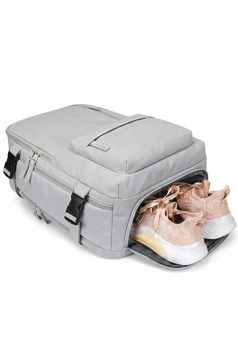 Plecak kabinowy ROLNEZA GREY – zgodny z wymogami Ryanair/Wizz Air, Kolor : szary, IVET.PL - Modna odzież