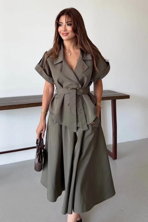 Komplet TRINELZA, Kolor : khaki, IVET.PL - Modna odzież