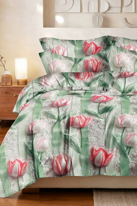 Komplet pościeli GRONELJY 160x200 cm, bawełniany, 3 - elementowy, Kolor : wielokolorowy, IVET.PL - Modna odzież