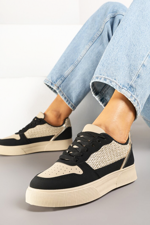 Trampki SELONZA, Kolor : bezowy z czarnym, IVET.PL - Modna odzież