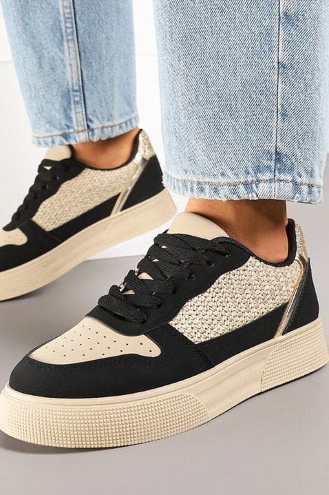 Trampki SELONZA, Kolor : bezowy z czarnym, IVET.PL - Modna odzież