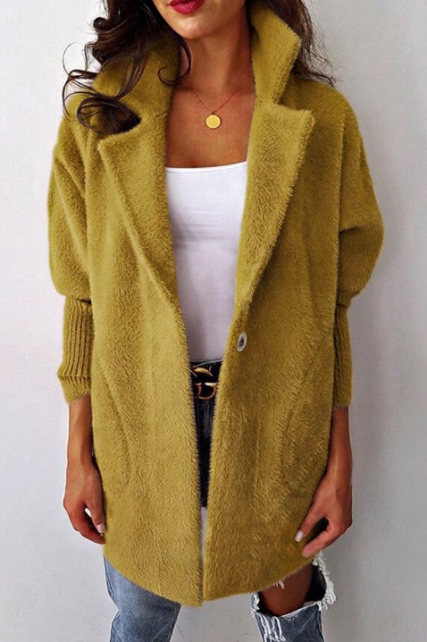 Narzutka LIORMEA MUSTARD, Kolor : musztardowy, IVET.PL - Modna odzież