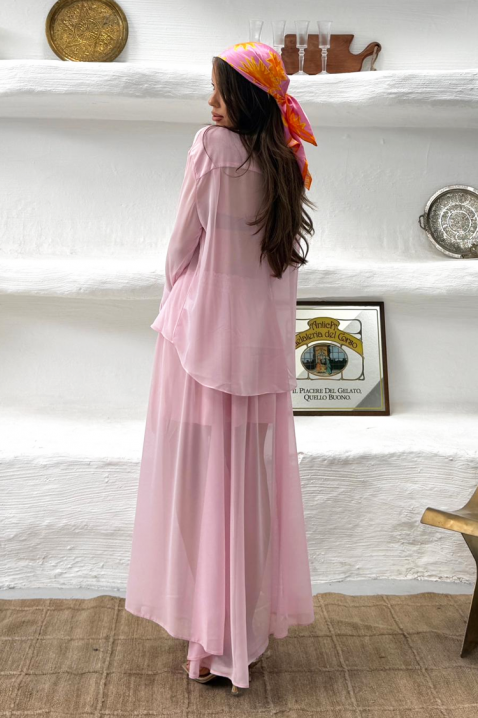 Przewiewny i lekki dwuczęściowy komplet na co dzień MERLINA PINK, Kolor : różowy, IVET.PL - Modna odzież