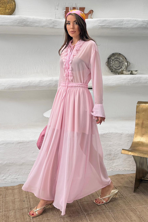 Przewiewny i lekki dwuczęściowy komplet na co dzień MERLINA PINK, Kolor : różowy, IVET.PL - Modna odzież