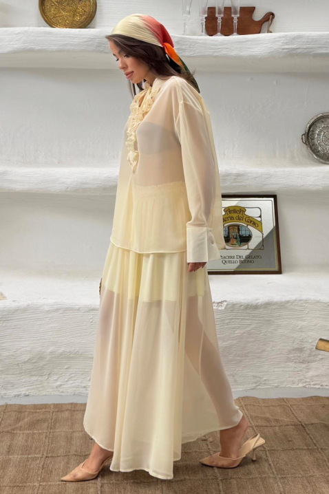 Przewiewny i lekki dwuczęściowy komplet na co dzień MERLINA YELLOW, Kolor : żółty, IVET.PL - Modna odzież