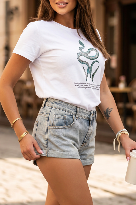 Praktyczne szorty jeansowe o prostym designie ROSARIA, Kolor : denim, IVET.PL - Modna odzież