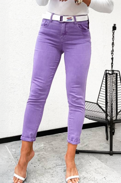 Elastyczne jeansy damskie w kolorze fioletowym LILSENA, Kolor : fioletowy, IVET.PL - Modna odzież
