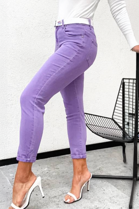 Elastyczne jeansy damskie w kolorze fioletowym LILSENA, Kolor : fioletowy, IVET.PL - Modna odzież