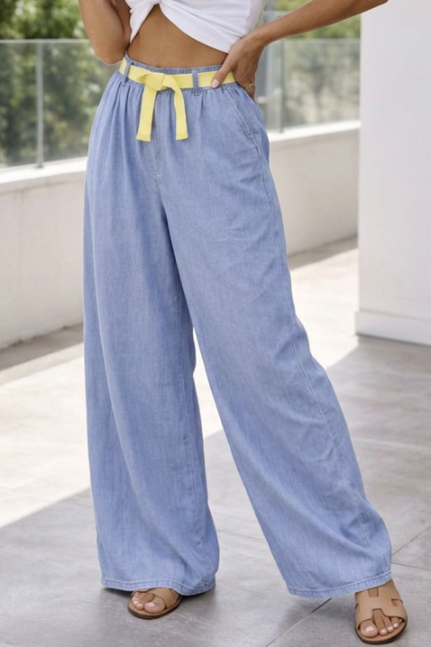 Luźne jeansy LUXERA SKY z ozdobnym paskiem, Kolor : denim, IVET.PL - Modna odzież
