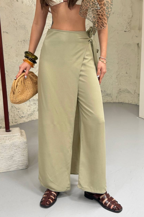 Wygodne, szerokie spodnie damskie FRIVENDA KHAKI, Kolor : khaki, IVET.PL - Modna odzież