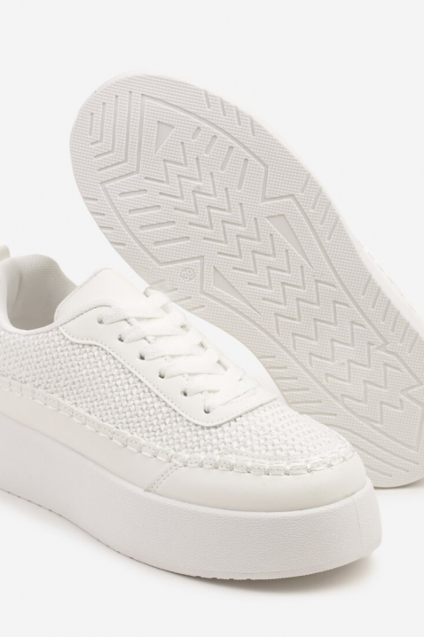 Stylowe damskie sneakersy na wysokiej platformie BLESINDA, Kolor : biały, IVET.PL - Modna odzież