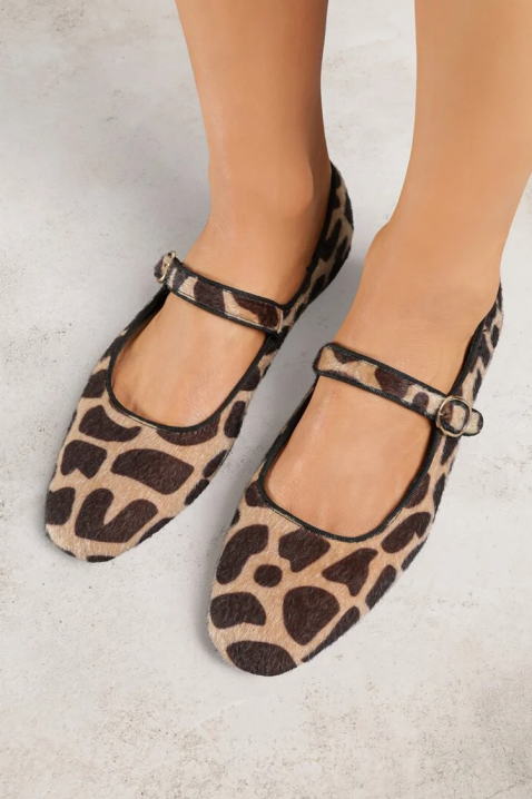 Eleganckie buty damskie w panterkę z paskami RATINER, Kolor : panterka, IVET.PL - Modna odzież