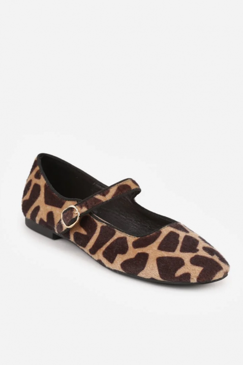 Eleganckie buty damskie w panterkę z paskami RATINER, Kolor : panterka, IVET.PL - Modna odzież