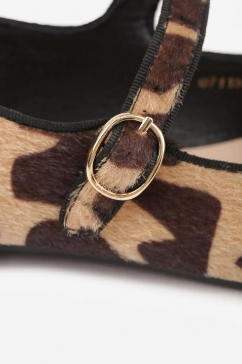 Eleganckie buty damskie w panterkę z paskami RATINER, Kolor : panterka, IVET.PL - Modna odzież