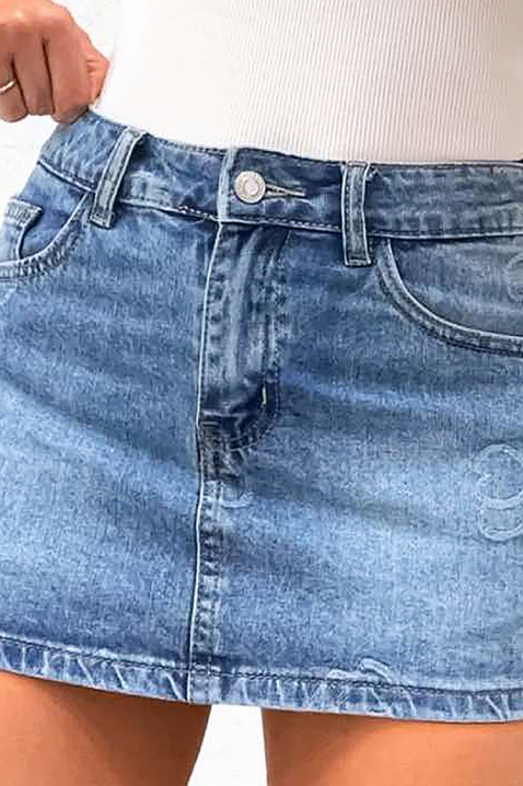 Spódnica-spodnie mini z jeansu z wysokim stanem LOVIREA, Kolor : denim, IVET.PL - Modna odzież