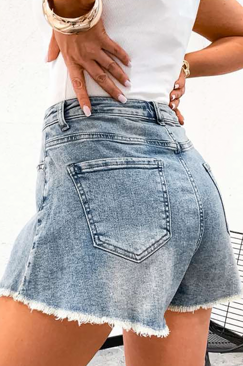 Damskie szorty jeansowe o czystym designie KERYNA, Kolor : denim, IVET.PL - Modna odzież