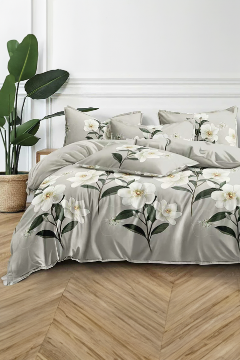 Elegancki, czteroczęściowy zestaw sypialniany z motywem kwiatowym KOLIETA 200x220 cm, Kolor : wielokolorowy, IVET.PL - Modna odzież