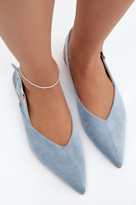 Eleganckie buty damskie z noskiem w szpic ALEDINA BLUE, Kolor : chabrowy, IVET.PL - Modna odzież