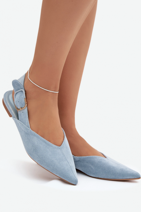 Eleganckie buty damskie z noskiem w szpic ALEDINA BLUE, Kolor : chabrowy, IVET.PL - Modna odzież