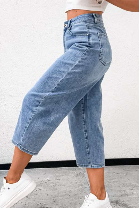 Jeansy damskie z wysokim stanem i szeroką nogawką JIRADA, Kolor : denim, IVET.PL - Modna odzież