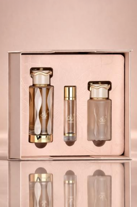 Zestaw unisex Lattafa Teriaq Edp 100 ml + Edp 12 ml + Mgiełka do włosów 50 mlIVET.PL - Modna odzież