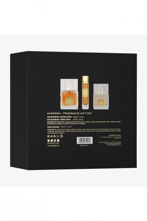 Zestaw unisex arabski Lattafa Khamrah Edp 100 ml + Edp 12 ml + Mgiełka do włosów 50 mlIVET.PL - Modna odzież